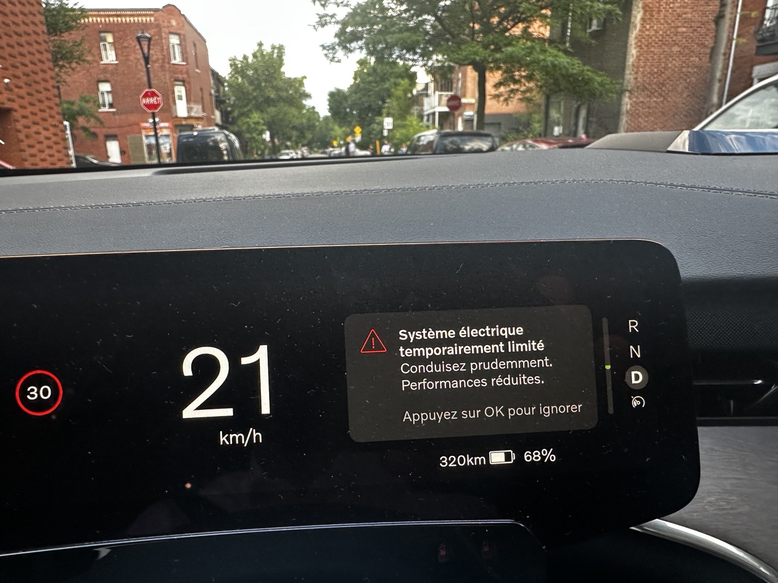 Electrical system temporarily limited